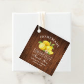 Lemons Wood Limoncello Bedankt Square Bedankjes Labels (In situ)