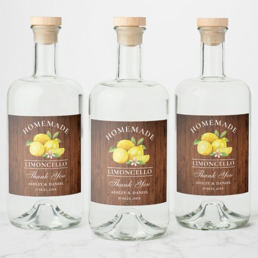 Lemons Wood Merci Limoncello Bottle Étiquette (Bouteilles)