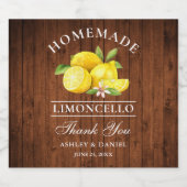 Lemons Wood Merci Limoncello Bottle Étiquette (Étiquettes simples)