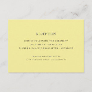 Lemons Yellow Chic WEDDING RECEPT Informatiekaartje