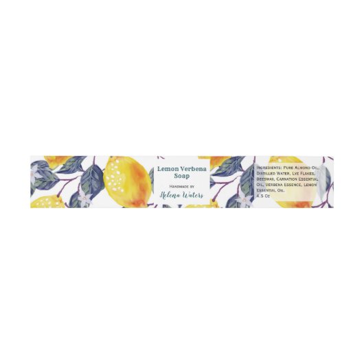 Lemons zeep labels voor handgemaakte zeep uitnodigingen wikkel (Vlak)