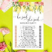 Lemons zei dat ze zei dat Vrijgezellenfeest Game