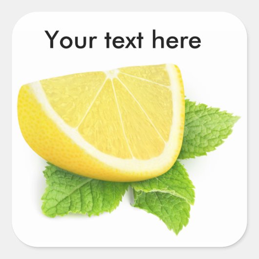 Lemonsegment met snijblad vierkante sticker (Voorkant)