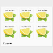 Lemonsegment met snijblad vierkante sticker (Vel)