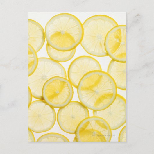 Lemonsegmenten gerangschikt in patroon met achterg briefkaart (Voorkant)