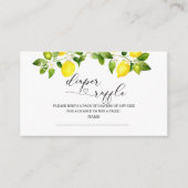 Lemontak en blauw mozaïekriem baby shower informatiekaartje (Voorkant)