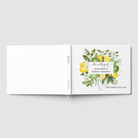 Lemony groen bruiloft gastenboek (Volledig)