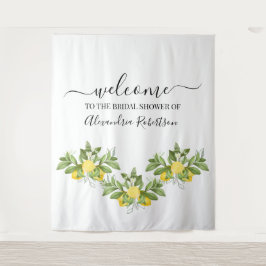 Lemony groen bruiloft welkom wandkleed