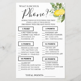 Lemony Wat is er op uw telefoon Douche spel kaart