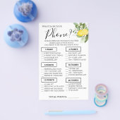 Lemony Wat is er op uw telefoon Douche spel kaart (Enkel)