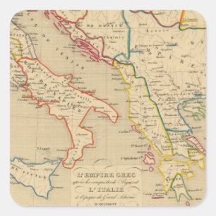 L'Empire Grec, l'Italie, 1300 a 1400 Vierkante Sticker