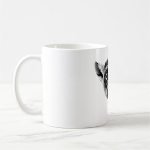 Lemur Catta Head Zwart Wit T-shirt Koffiemok