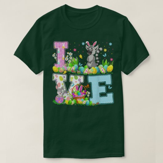 Lemur Easter Egg Hunt Funny Love Lemur Easter Sund T-shirt (Design voorkant)