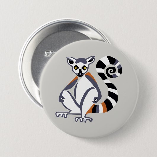 Lemur - knop ronde button 7,6 cm (Voorkant /achterkant)