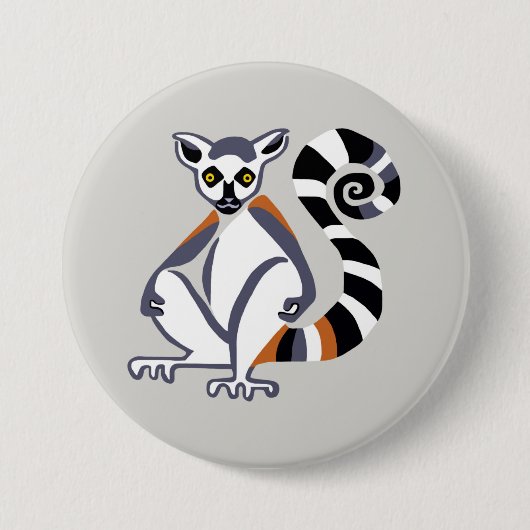 Lemur - knop ronde button 7,6 cm (Voorkant)