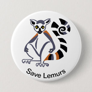 Lemur - knop ronde button 7,6 cm