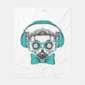 Lemur | Muziekoverloop Fleece Deken (Voorkant)