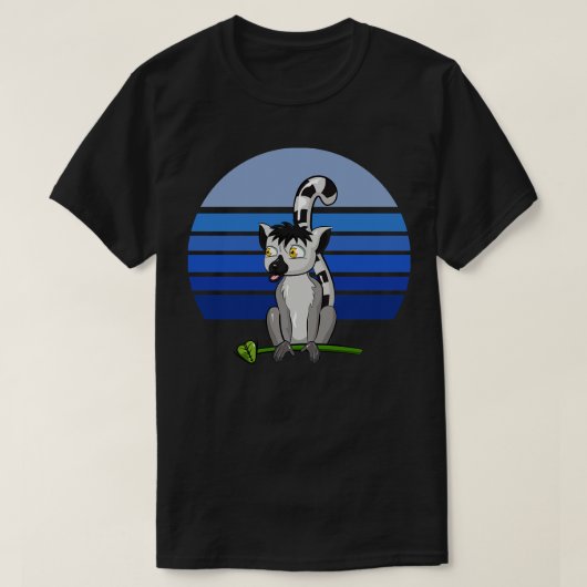 Lemur Retro Blue T-shirt (Design voorkant)