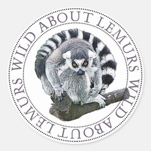 Lemur Ronde Sticker (Voorkant)