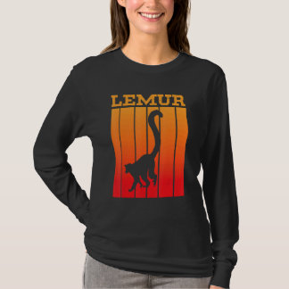 Lemur Shadow Silhouette At Sunset T-shirt