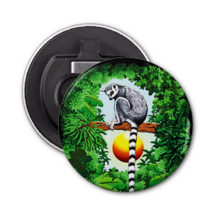 Lemur van Madagaskar Button Flesopener