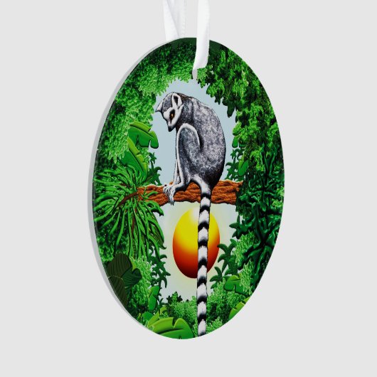 Lemur van Madagaskar Ornament (voorkant)