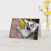 Lémur vous êtes comment vieille carte (Fleur jaune)