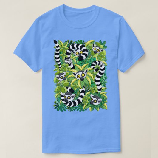 Lemurs in het regenwoud van Madagaskar T-shirt (Design voorkant)