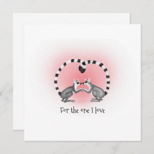 Lemurs in liefde schattig Valentijns's platte vier (Voorkant / Achterkant)