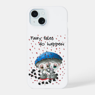 Lemurs in Love - Heart Umbrella Romance iPhone 15 Hoesje