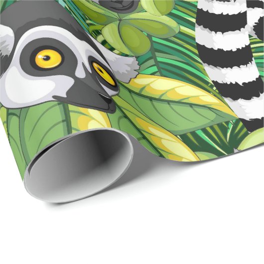 Lemurs van Madagaskar in het exotische Oerwoud Cadeaupapier (Rol Hoek)