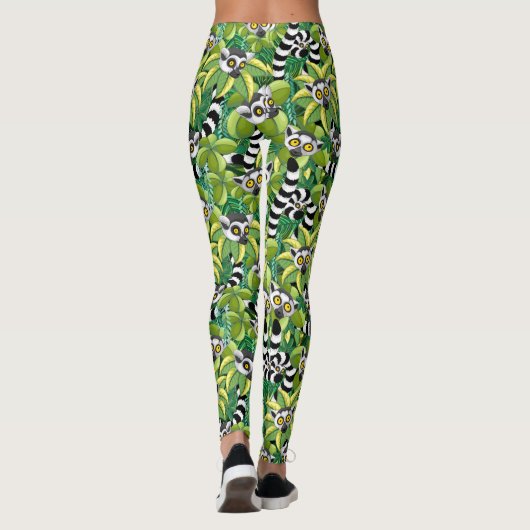 Lemurs van Madagaskar in het exotische Oerwoud Leggings (Achterkant)
