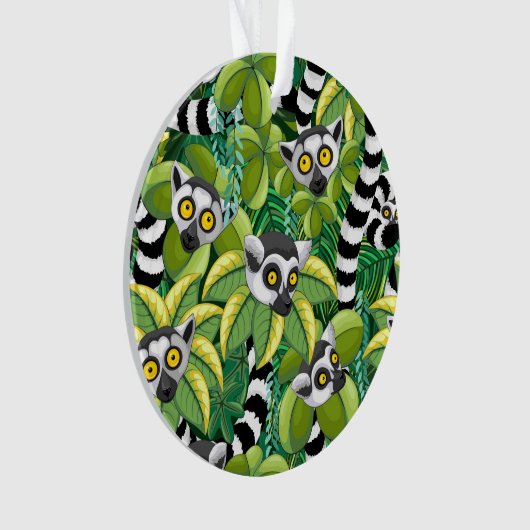 Lemurs van Madagaskar in het exotische Oerwoud Ornament (voorkant)