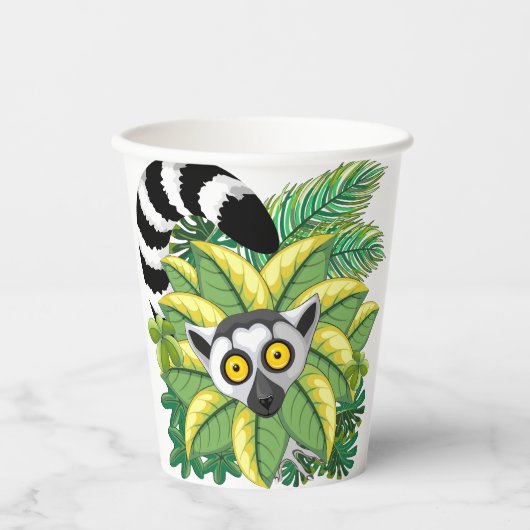 Lemurs van Madagaskar in het exotische Oerwoud Papieren Bekers (Voorkant)