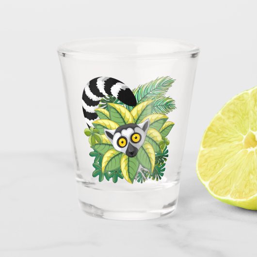 Lemurs van Madagaskar in het exotische Oerwoud Shot Glas (Voorkant)