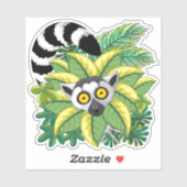 Lemurs van Madagaskar in het exotische Oerwoud Sticker (Vel)