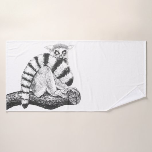 Lemurtekening Bad Handdoek (Badhanddoek)