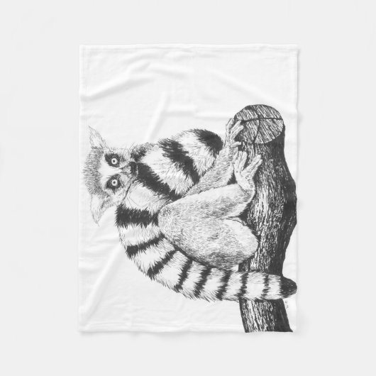 Lemurtekening Fleece Deken (Voorkant)