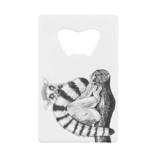 Lemurtekening Kredietkaart Flessenopener (Voorkant)