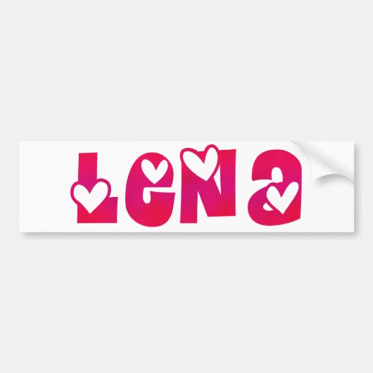 Lena in het hart bumpersticker (Voorkant)