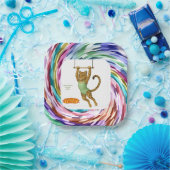 Lena leopard trapeze artist papieren bordje (Feest)