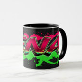 Lena Prénom Graffiti red Tasse verte (Devant droit)