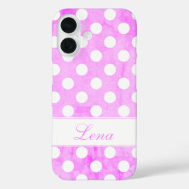 Lena - Sjabloon voor jouw naam, Striking Worn Pink iPhone 16 Hoesje