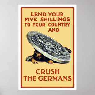 Lend je shillings - sla de Duitsers over Poster