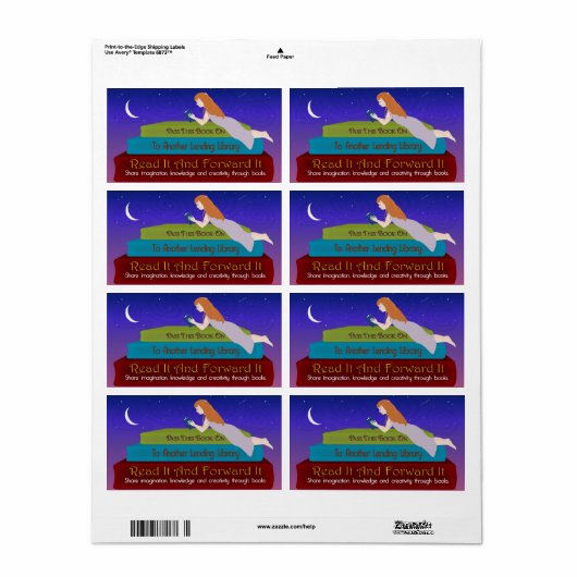 Lending Library Books Label (Full Sheet)
