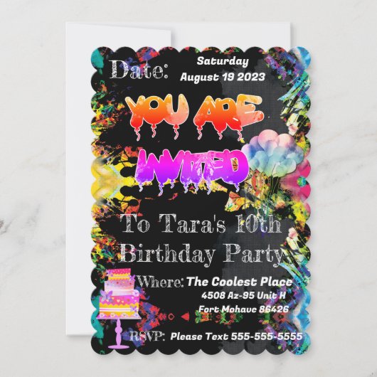 L'Endroit Le Plus Coolé Invitation Personnalisée (Devant)