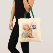 L'enfant vintage de sac fourre-tout étreint le (Devant (produit))