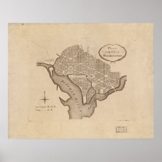 L'Enfant's Plan in Washington Poster (Voorkant)