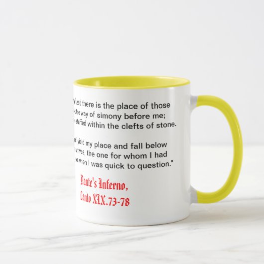 L'enfer de Dante, tasse du chant XIX (Droite)