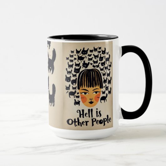 L'enfer est d'autres personnes Chat Mug pour les i (Droite)